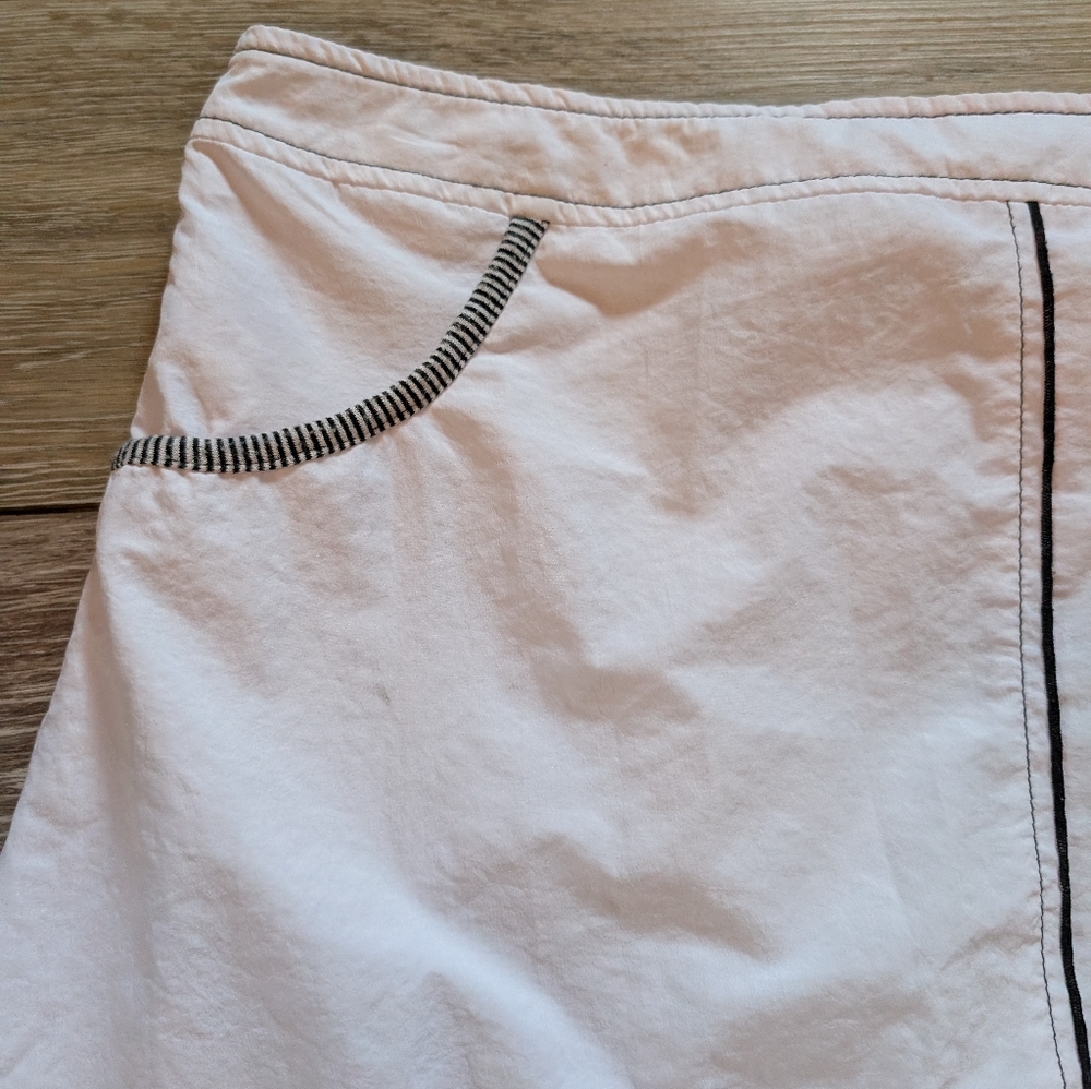 Vintage Zoe White Skirt with Black Trim